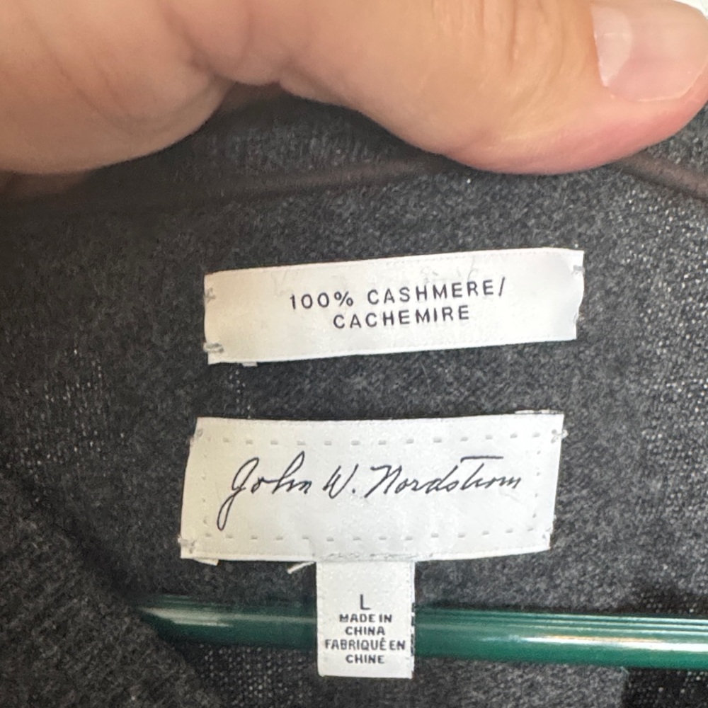 Nordstrom Men's Charcoal V-Neck Sweater - Picture 2 of 3